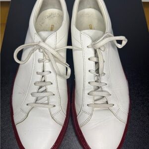 Common Projects White with Red patent soles.  Men's Sneakers size 42​​